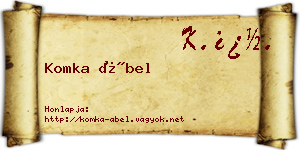 Komka Ábel névjegykártya