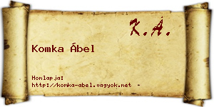 Komka Ábel névjegykártya