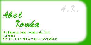 abel komka business card